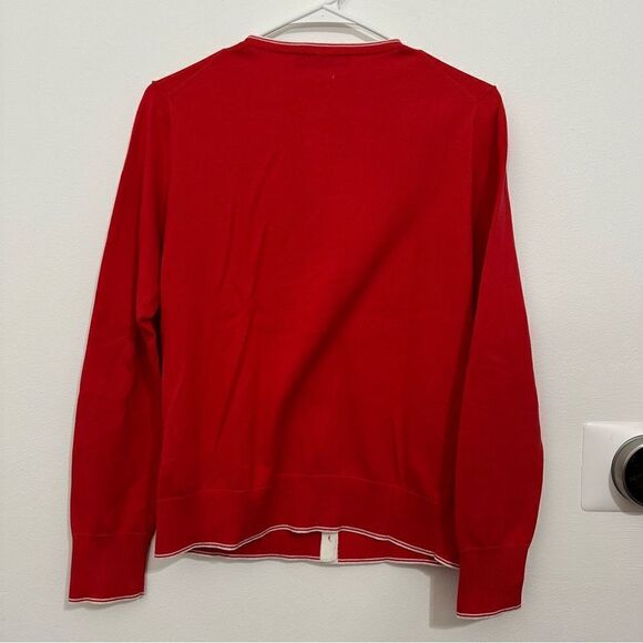 Brooks Brothers Women's Supima Cotton Button Up Sweater Size medium Red‎ - Picture 7 of 7